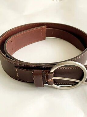 SANGIORGIO Women's Tan Brown Genuine Leather Waist Belt Size Large Italian-Made